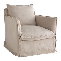 Natural Linen Coverall Arm Chair - Armchairs And Accent Chairs