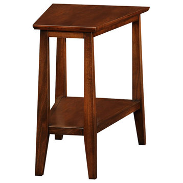 Leick Furniture Delton Triangle Solid Wood End Table in Sienna Brown Finish