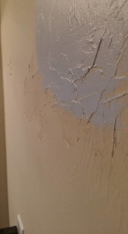 How To Fix Bad Repairs On Textured Drywall - Can See Drywall Patch Through Paint