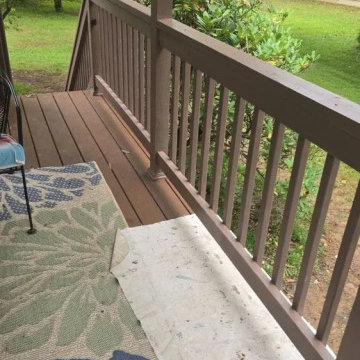 Covered Deck with Stained Railing, Columbia MD