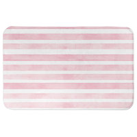 Pink And White Watercolor Stripes 34x21 Bath Mat