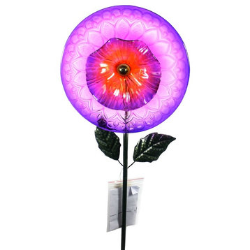 Home and Garden English Rose Stake Violet Glass Garden Accent 11701