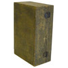 Chinese Yellow Pattern Cover Metal Plate Accent Box