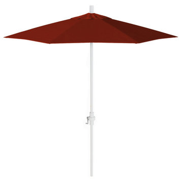 7.5' Patio Umbrella Matted White Pole Fiberglass Ribs Pacifica Brick