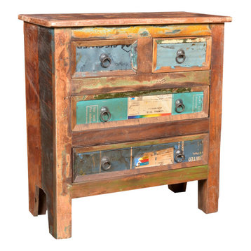 VidaXL Reclaimed Wood Cabinet With 4 Drawers