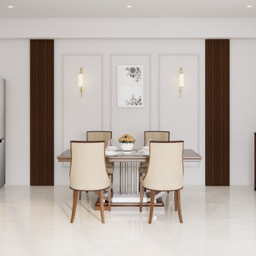 Modern Dining Area with Custom Cabinetry
