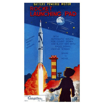 "Rocket Launching Pad" Digital Paper Print by Retrorocket, 14"x24"