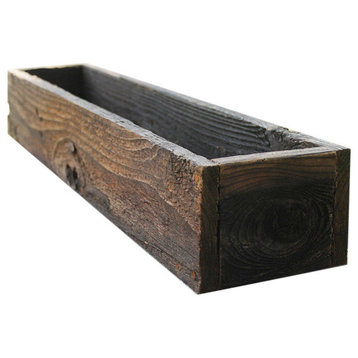 24" Rustic Cedar Planters Box, Short Version, Aged Rustic, 6"