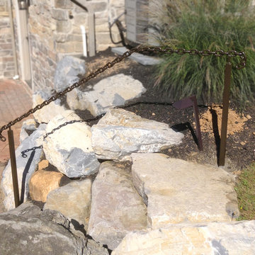 Custom Chain Link Exterior Step Rail