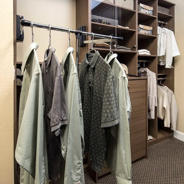 Tenino Walnut Reach-In Closet Display - Campbell Showroom