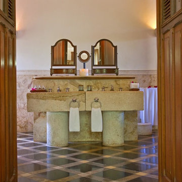 Stone Floors Antique Carrara marble tiles Mediterranean Style
