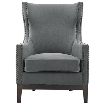 Rosco Velvet Accent Chair, Gray