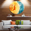 Rose Flower With Lit-Up Background, Floral Disc Metal Wall Art, 11"