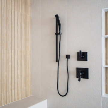 Zen Bathroom Remodel with Floating Vanity and Freestanding Tub