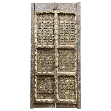 Consigned Antique Indian Door Panels, Bedroom Sliding Doors, Carved Door