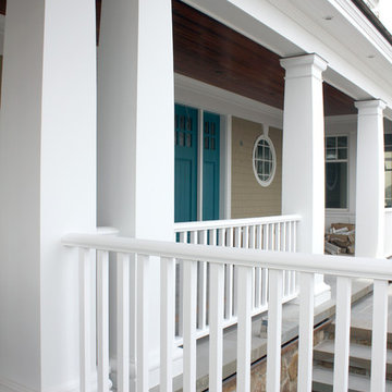 Tapered PVC Column Wraps, Custom Railings, & Pergola