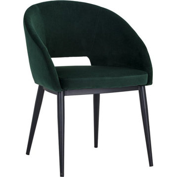 Sunpan Urban Unity Thatcher Dining Chair - Black - Deep Green Sky