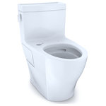 Toto - Toto Legato 1P Elong 1.28GPF WASHLET+ Toilet, CEFIONTECT CW CST624CEFGAT40#01 - The TOTO T40 Legato WASHLET+ Ready One-Piece Elongated 1.28 GPF Universal Height Toilet with Skirted Design and Auto Flush Compatibility has a bold and modern high-profile design, projecting TOTO's mark of excellence: People Planet Water. The TOTO Legato features a sleek, one-piece design that will immediately beautify the appearance of your bathroom. The one-piece design is not only aesthetically pleasing, but also offers the benefit of being easier to clean versus a two-piece toilet. By removing the gap between the tank and bowl, we eliminate the hiding place for dirt and debris. An additional benefit of the one-piece toilet is that there is no threat of leaks from bolts or gaskets that can occur in two-piece toilets. The Skirted Design of the TOTO Legato conceals the trapway, which enhances the elegant look of the toilet and adds an additional level of sophistication. Skirted Design toilets also eliminate the need to reach behind the bowl to clean the nooks and crannies of the exterior trapway. The TOTO Legato features TOTO's TORNADO FLUSH, a hole-free rim design with dual-nozzles that creates a centrifugal washing action that assists in rinsing the bowl more efficiently. This version of the TOTO Legato includes CEFIONTECT, a layer of exceptionally smooth glaze that prevents particles from adhering to the ceramic. This feature, coupled with TORNADO FLUSH, assists to reduce the frequency of toilet cleanings, minimizing the usage of water, harsh chemicals, and time required for cleaning. The TOTO Legato is designed in TOTO's Universal Height, which allows for a more comfortable seat position across a wide range of users. This version of the Legato offers TOTO T40 WASHLET+ and Auto Flush compatibility for when you are ready to upgrade. WASHLET+ toilets feature a channel on the bowl surface to help conceal your WASHLET+ supply line and power cord for seamless integration. The Legato comes ready for install into a 12" rough-in, but may be adapted for a 10" or 14" rough-in with the purchase of a separately sold adapter. The Legato is ADA compliant and meets the standards for EPA WaterSense, and California's CEC and CALGreen requirements. The TOTO Legato has a left-hand chrome trip lever. T40 WASHLET+ or seat designed for WASHLET+ needs to be purchased separately.
