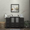 Vanity Art Single-Sink Vanity Set With Ceramic Top, 54", Espresso