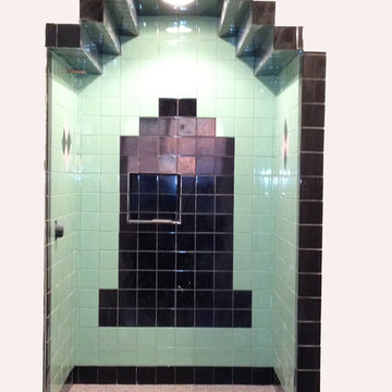 Art Deco Shower using vintage tiles