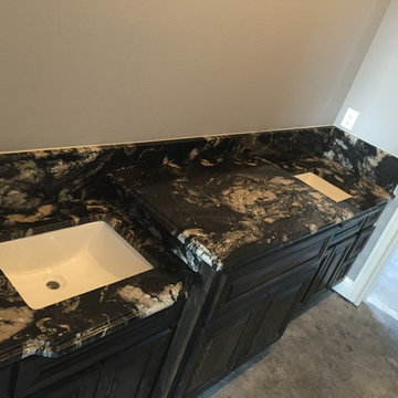 "Copenhagen" Granite Kitchen and Bathroom with "Titanium" Granite Bathrooms
