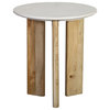 Bryn End Table, White and Natural