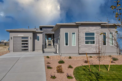 Example of a minimalist exterior home design in Denver