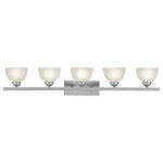 Livex Lighting - Somerset Bath Light, Brushed Nickel - Smooth lines meet gorgeous materials in our Somerset collection. The sleek design will add contemporary class and appeal to your home. This five light bath fixture features a brushed nickel finish with satin glass.
