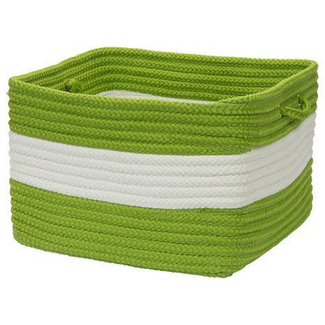 Rope Walk, Bright Green Utility Basket, 14"X10"