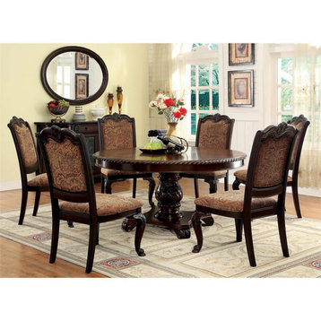 Furniture of America Ramsaran Wood 5-Piece Dining Table Set in Brown Cherry