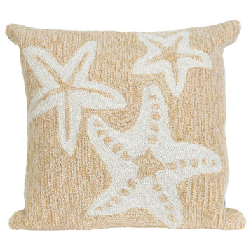 Frontporch Starfish Indoor/Outdoor Pillow 18" Square, Neutral
