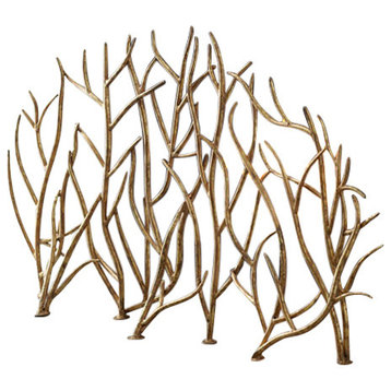 Twig Fire Screen, Gold, Large