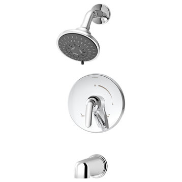 1-Handle Wall Mounted Tub/Shower Trim Kit, Diverter Lever, Polished Chrome, 1.5 Gpm