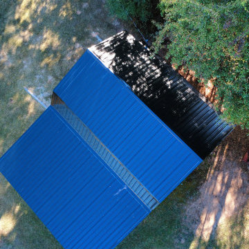 Black Metal Roof Barn Install