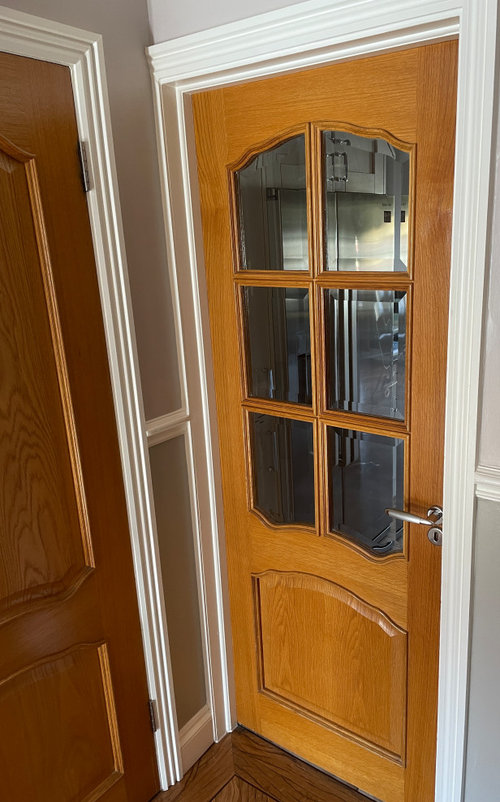 How do I make these doors look less orange?