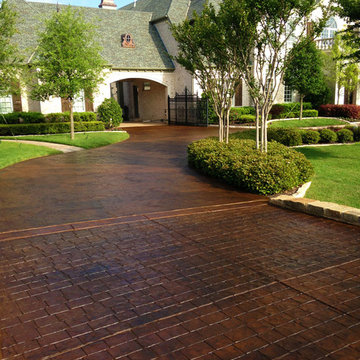 Resurfaced and Stained Concrete Driveway
