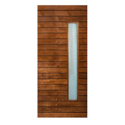 ELITE &ndash; MULTI HORIZONTAL PLANK WOOD EXTERIOR DOOR WITH VERTICAL LITE- LAMINATE GLASS (1-3/4&rdquo;) - Windows And Doors