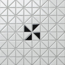 Windmill Series: A Dynamic Triangle Tile TR1-SW-GW-B - Mosaic Tile