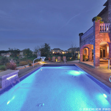 Pool, paver pool deck, custom bar: Outdoor Living in Indiana