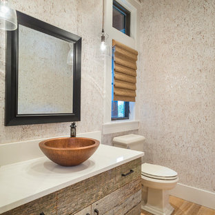 75 Beautiful Transitional Beige Powder Room Pictures & Ideas | Houzz