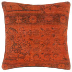 Bareens Designer Rugs - Contemporary Lake Vintage Distressed Handmade Rug Pillow - Embellish your home with this timeless casual chic handmade throw pillow made with antique vintage distressed wool rug. A modern look on the timeless antique distressed pattern this elegant pillow provides texture and dimension. A mesmerizing addition to any decor, this beautiful, elegant pillow features beautiful colors with unique design made by skilled artisans. An intricate design and exquisite coloration make this handmade pillow a standout piece in any decor.
