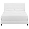 Amira Full Upholstered Fabric Bed, White
