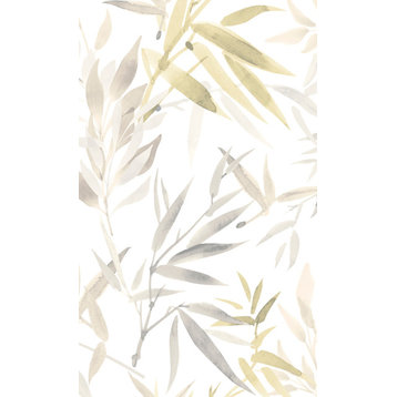 Textured Bamboo Leaves Tropical Wallpaper, Natural, Double Roll