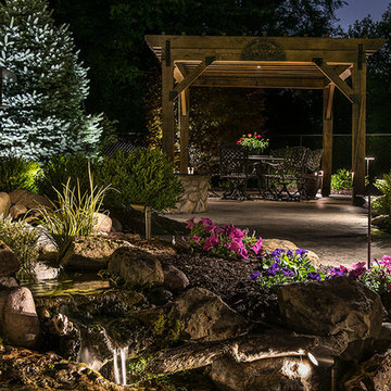 Pergola and waterfalls