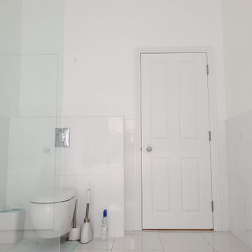 Luxury Family Bathroom in white anti mould paint at SW19 post code