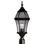 Kichler Lighting - Kichler Lighting 9992BK Townhouse, One Light Post Mount, Black - Bulb Not Included.Townhouse One Light  Black Clear Beveled  *UL: Suitable for wet locations Energy Star Qualified: n/a ADA Certified: n/a  *Number of Lights: 1-*Wattage:100w A19 Medium Base bulb(s) *Bulb Included:No *Bulb Type:A19 Medium Base *Finish Type:Black