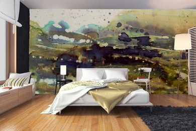 Bedroom - large contemporary bedroom idea in Toronto