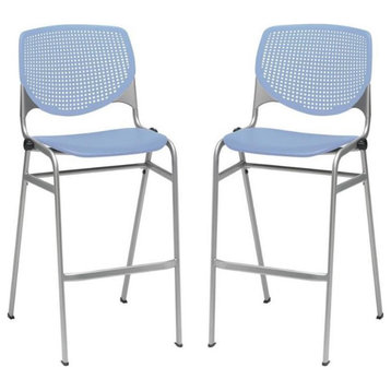 Home Square Stack Barstool in Peri Blue Finish - Set of 2