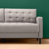 Mid-Century Upholstered 76.4 Inch Sofa, Stone Grey Weave