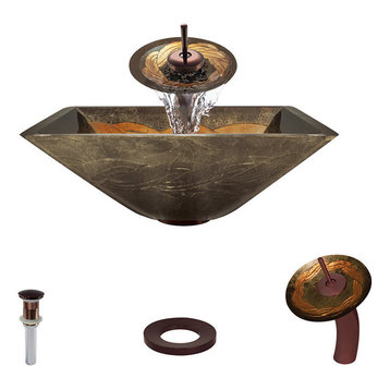 638 Vessel Sink, Oil Rubbed Bronze, Waterfall Faucet